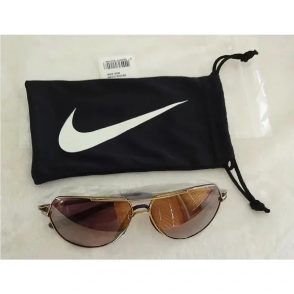 $169 Nike Outrider Mirror Aviator Sunglasses Course Golf Lens 62-12-140 Copper